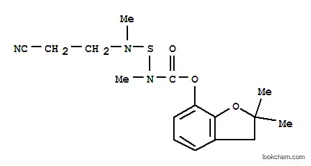 Molecular Structure of 82560-71-2 ((2,2-dimethyl-3H-benzofuran-7-yl) N-(2-cyanoethyl-methyl-amino)sulfany l-N-methyl-carbamate)