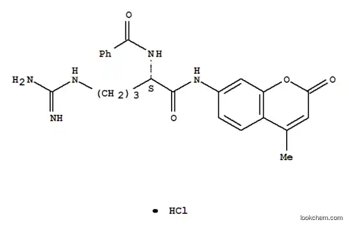 Molecular Structure of 83701-04-6 (N-ALPHA-BENZOYL-L-ARGININE 7-AMIDO-4-METHYLCOUMARIN HYDROCHLORIDE)