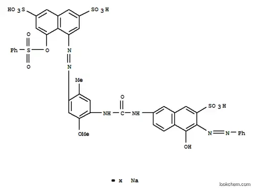 Molecular Structure of 83721-41-9 (4-[[4-[[[[5-hydroxy-6-(phenylazo)-7-sulpho-2-naphthyl]amino]carbonyl]amino]-5-methoxy-o-tolyl]azo]-5-[(phenylsulphonyl)oxy]naphthalene-2,7-disulphonic acid, sodium salt)
