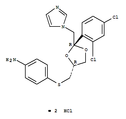 Benzenamine,4-[[[2-(2,4-dichlorophenyl)-2-(1H-imidazol-1-ylmethyl)-1,3-dioxolan-4-yl]methyl]thio]-,dihydrochloride, cis- (9CI)