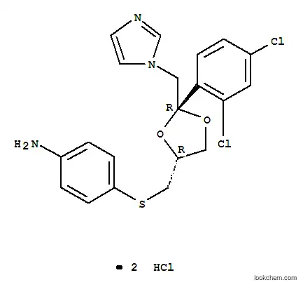 Molecular Structure of 83929-39-9 (cis-4-[[2-(2,4-dichlorophenyl)-2-(1H-imidazol-1-ylmethyl)-1,3-dioxolan-4-yl]methylthio]aniline dihydrochloride)