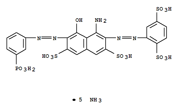 2,7-Naphthalenedisulfonicacid,4-amino-3-[2-(2,5-disulfophenyl)diazenyl]-5-hydroxy-6-[2-(3-phosphonophenyl)diazenyl]-,ammonium salt (1:5)