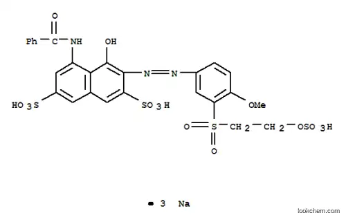 Molecular Structure of 84083-06-7 (trisodium 5-(benzoylamino)-4-hydroxy-3-[[4-methoxy-3-[[2-(sulphonatooxy)ethyl]sulphonyl]phenyl]azo]naphthalene-2,7-disulphonate)