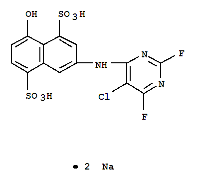 1,5-Naphthalenedisulfonicacid, 3-[(5-chloro-2,6-difluoro-4-pyrimidinyl)amino]-8-hydroxy-, sodium salt(1:2)