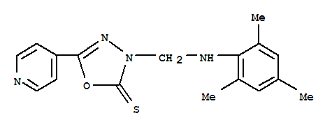 1,3,4-OXADIAZOLE-2(3H)-THIONE,5-(PYRIDIN-4-YL)-3-(((2,4,6-TRIMETHYLPHE NYL)AMINO)METHYL)-