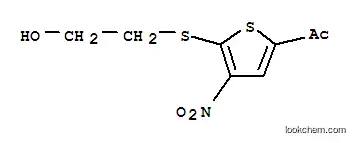 Molecular Structure of 845266-22-0 (1-[5-[(2-HYDROXYETHYL)THIO]-4-NITRO-2-THIENYL]ETHAN-1-ONE)