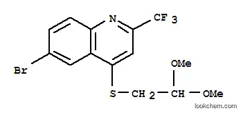 Molecular Structure of 850349-80-3 (6-BROMO-4-(2,2-DIMETHOXYETHYLTHIO)-2-(TRIFLUOROMETHYL)QUINOLINE)