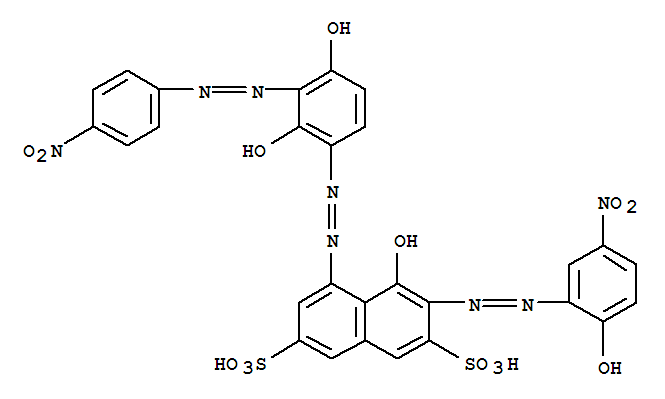 2,7-Naphthalenedisulfonicacid,5-[2-[2,4-dihydroxy-3-[2-(4-nitrophenyl)diazenyl]phenyl]diazenyl]-4-hydroxy-3-[2-(2-hydroxy-5-nitrophenyl)diazenyl]-