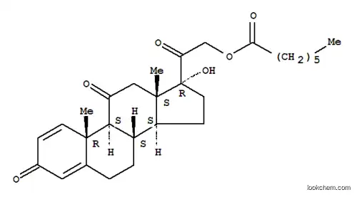 Molecular Structure of 85959-59-7 (17,21-dihydroxypregna-1,4-diene-3,11,20-trione 21-heptanoate)