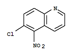 Molecular Structure of 86984-32-9 (Quinoline,6-chloro-5-nitro-)