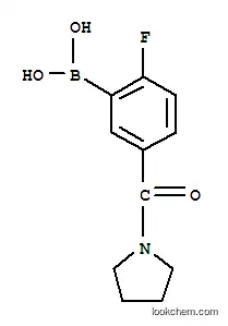 Molecular Structure of 874289-42-6 (2-Fluoro-5-(pyrrolidine-1-carbonyl)phenylboronic acid)