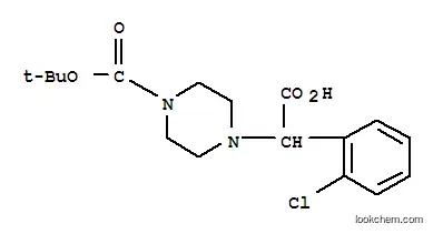 Molecular Structure of 885272-96-8 (4-[CARBOXY-(2-CHLORO-PHENYL)-METHYL]-PIPERAZINE-1-CARBOXYLIC ACID TERT-BUTYL ESTER HYDROCHLORIDE)