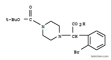 Molecular Structure of 885273-04-1 (2-(4-BOC-PIPERAZINYL)-2-(2-BROMO-PHENYL)ACETIC ACID)