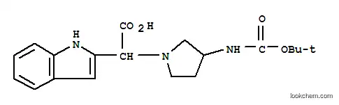 Molecular Structure of 885276-31-3 ((3-BOC-AMINO-PYRROLIDIN-1-YL)-(1H-INDOL-2-YL)-ACETIC ACID)