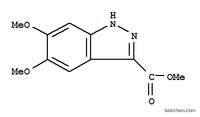 Molecular Structure of 885279-34-5 (METHYL 5,6-DIMETHOXY-1H-INDAZOLE-3-CARBOXYLATE)