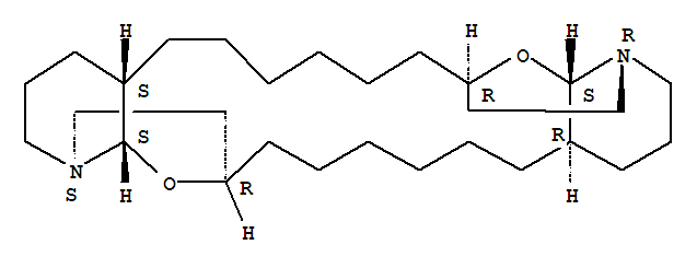 (-)-Xestospongin C;(1R,4aR,11R,12aS,13S,16aS,23R,24aS)-Eicosahydro-5H,17H-1,23:11,13-diethano-2H,14H-[1,11]dioxacycloeicosino[2,3-b:12,13-b']dipyridine