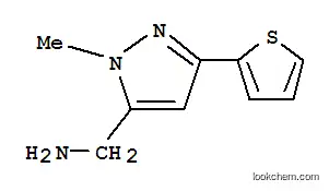 Molecular Structure of 898289-09-3 ((1-METHYL-3-THIEN-2-YL-1H-PYRAZOL-5-YL)METHYLAMINE 97)