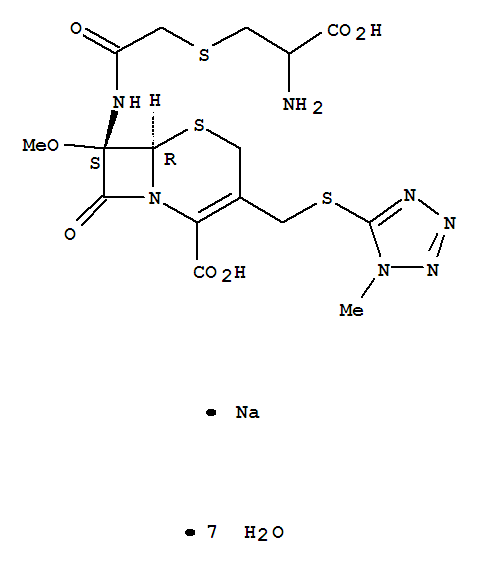 [6R-(6alpha,7alpha)]-7-[[[(2-Amino-2-carboxyethyl)thio]acetyl]amino]-7-methoxy-3-[[(1-methyl-1H-tetrazol-5-yl)thio]methyl]-8-oxo-5-thia-1-azabicyclo[4.2.0]oct-2-ene-2-carboxylic acid monosodium salt h
