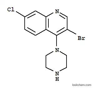 Molecular Structure of 927801-09-0 (3-BROMO-7-CHLORO-4-(PIPERAZIN-1-YL)QUINOLINE)