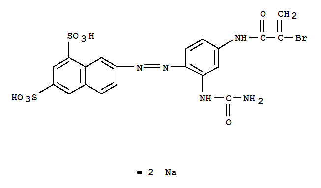 1,3-Naphthalenedisulfonicacid,7-[2-[2-[(aminocarbonyl)amino]-4-[(2-bromo-1-oxo-2-propen-1-yl)amino]phenyl]diazenyl]-,sodium salt (1:2)