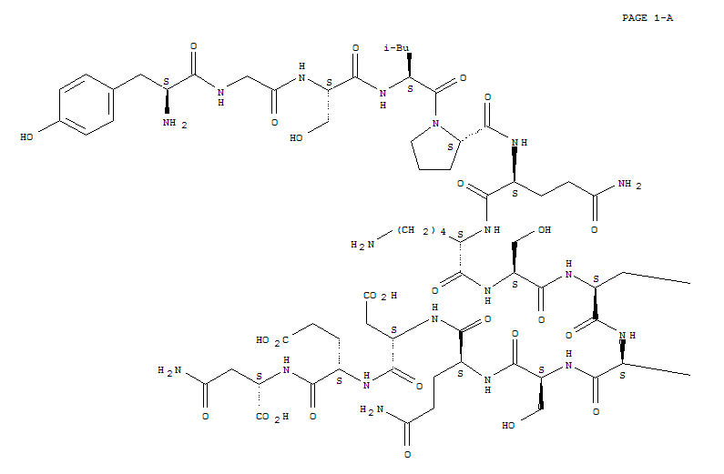 L-Tyrosylglycyl-L-seryl-L-leucyl-L-prolyl-L-glutaminyl-L-lysyl-L-seryl-L-glutaminyl-L-arginyl-L-seryl-L-glutaminyl-L-alpha-aspartyl-L-alpha-glutamyl-L-asparagine