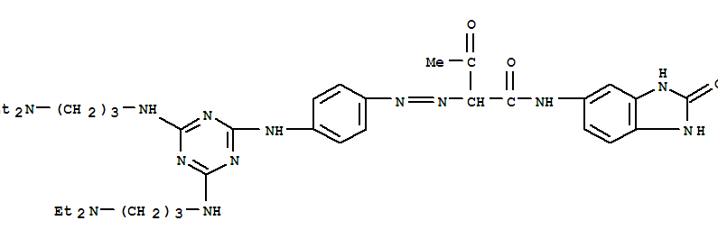 2-[[4[[4,6-BIS[[3-(DIETHYLAMINO)PROPYL]AMINO]-1,3,5-TRIAZIN-2-YL]AMINO]PHENYL]AZO]-N-(2,3-DIHYDRO-2-OXO-1H-BENZO[D]IMIDAZOL-5-YL)-3-OXOBUTANAMIDE