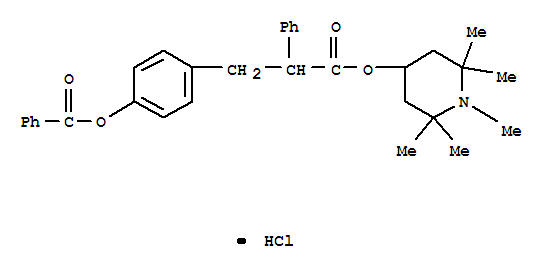 Benzenepropanoic acid,4-(benzoyloxy)-a-phenyl-,1,2,2,6,6-pentamethyl-4-piperidinyl ester, hydrochloride (1:1)