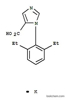 Molecular Structure of 100991-25-1 (1H-Imidazole-5-carboxylicacid, 1-(2,6-diethylphenyl)-, potassium salt (1:1))
