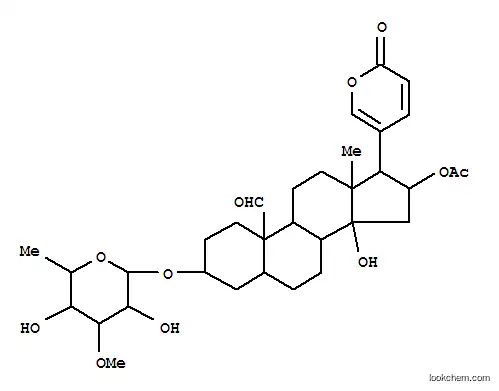 Molecular Structure of 100991-80-8 (16-(acetyloxy)-3-[(6-deoxy-3-O-methylhexopyranosyl)oxy]-14-hydroxy-19-oxobufa-20,22-dienolide)