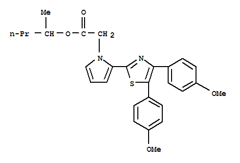 1H-Pyrrole-1-aceticacid, 2-[4,5-bis(4-methoxyphenyl)-2-thiazolyl]-, 1-methylbutyl ester