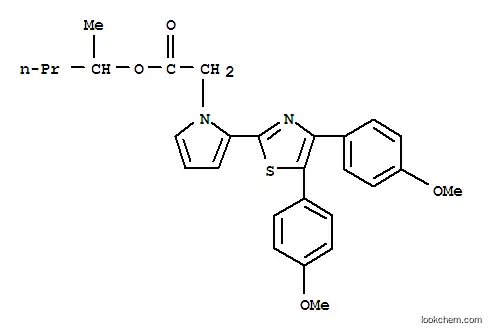 Molecular Structure of 101001-44-9 (1-methylbutyl {2-[4,5-bis(4-methoxyphenyl)-1,3-thiazol-2-yl]-1H-pyrrol-1-yl}acetate)