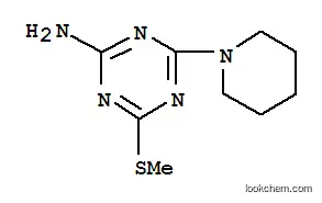 Molecular Structure of 101071-66-3 (4-(METHYLTHIO)-6-PIPERIDINO-1,3,5-TRIAZIN-2-AMINE)