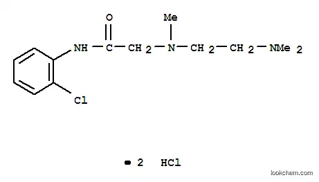 Molecular Structure of 101651-65-4 (Acetamide,N-(2-chlorophenyl)-2-[[2-(dimethylamino)ethyl]methylamino]-, hydrochloride(1:2))