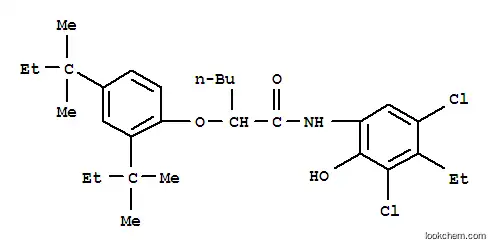Molecular Structure of 101664-25-9 (3',5'-dichloro-2-(2,4-di-tert-pentylphenoxy)-4'-ethyl-2'-hydroxyhexananilide)