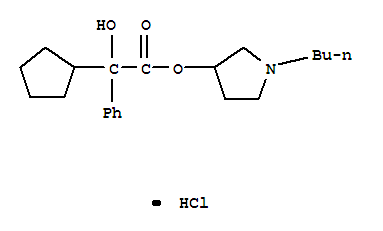 (1-butylpyrrolidin-1-ium-3-yl) 2-cyclopentyl-2-hydroxy-2-phenylacetatechloride
