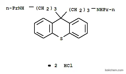 Molecular Structure of 101748-93-0 (9H-Thioxanthene-9,9-dipropanamine,N,N'-dipropyl-, hydrochloride (1:2))