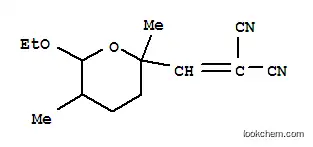 Molecular Structure of 101756-30-3 ([(6-ethoxy-2,5-dimethyltetrahydro-2H-pyran-2-yl)methylidene]propanedinitrile)