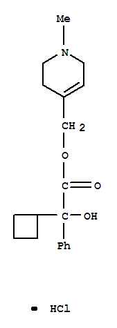 (1-methyl-1,2,3,6-tetrahydropyridin-1-ium-4-yl)methyl2-cyclobutyl-2-hydroxy-2-phenylacetate chloride