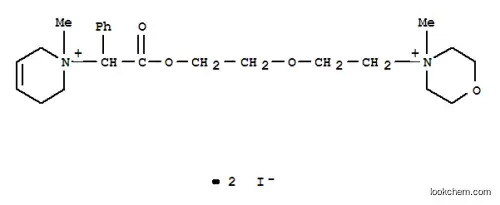 Molecular Structure of 101831-44-1 (4-methyl-4-[2-(2-{[(1-methyl-3,6-dihydropyridinium-1(2H)-yl)(phenyl)acetyl]oxy}ethoxy)ethyl]morpholin-4-ium diiodide)