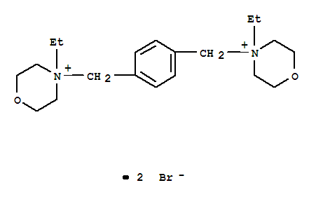 Molecular Structure of 101831-45-2 (Morpholinium,4,4'-[1,4-phenylenebis(methylene)]bis[4-ethyl-, dibromide (9CI))