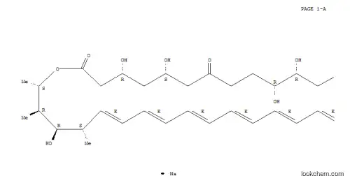Molecular Structure of 101915-04-2 (sodium 33-[(3-amino-3,6-dideoxyhexopyranosyl)oxy]-1,3,4,9,11,17,37-heptahydroxy-15,16,18-trimethyl-7,13-dioxo-14,39-dioxabicyclo[33.3.1]nonatriaconta-19,21,23,25,27,29,31-heptaene-36-carboxylate)