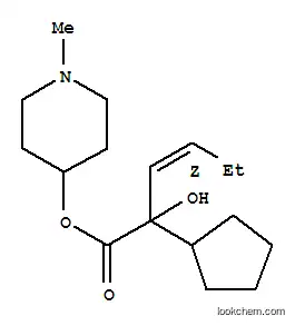 Molecular Structure of 101932-03-0 (1-methylpiperidin-4-yl (3Z)-2-cyclopentyl-2-hydroxyhex-3-enoate)