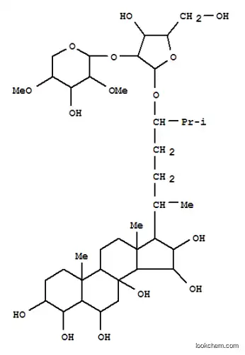 Molecular Structure of 102040-09-5 (Cholestane-3,4,6,8,15,16-hexol,24-[[2-O-(2,4-di-O-methyl-b-D-xylopyranosyl)-a-L-arabinofuranosyl]oxy]-, (3b,4b,5a,6a,15b,16b,24S)- (9CI))