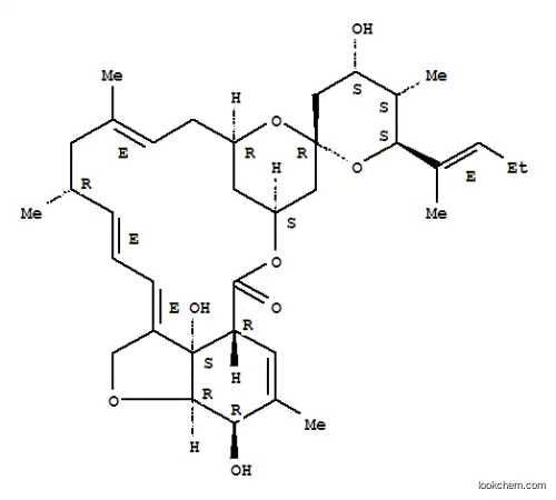 Molecular Structure of 102042-16-0 ((6R,23S,25S)-5-O-Demethyl-28-deoxy-6,28-epoxy-23-hydroxy-25-(1-methyl-1-butenyl)milbemycin B)