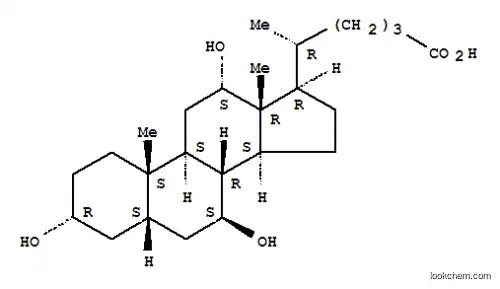 Molecular Structure of 102043-85-6 (Cholane-24-carboxylicacid, 3,7,12-trihydroxy-, (3a,5b,7b,12a)- (9CI))