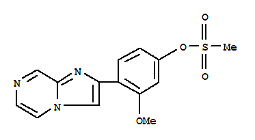 Molecular Structure of 102361-75-1 (Phenol,4-imidazo[1,2-a]pyrazin-2-yl-3-methoxy-, 1-methanesulfonate)