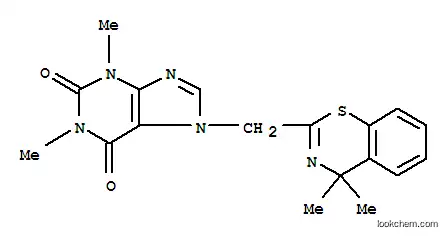 Molecular Structure of 102367-56-6 (1H-Purine-2,6-dione,7-[(4,4-dimethyl-4H-1,3-benzothiazin-2-yl)methyl]-3,7-dihydro-1,3-dimethyl-)