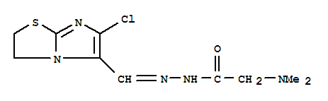 Molecular Structure of 102410-40-2 (Glycine, N,N-dimethyl-,[(6-chloro-2,3-dihydroimidazo[2,1-b]thiazol-5-yl)methylene]hydrazide (9CI))
