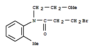 Molecular Structure of 102411-01-8 (Propanamide,3-bromo-N-(2-methoxyethyl)-N-(2-methylphenyl)-)