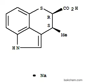 Molecular Structure of 102419-73-8 (sodium 3-methyl-2-[(sulfanyloxy)carbonyl]-2,3-dihydropyrano[4,3,2-cd]indol-5-ide)